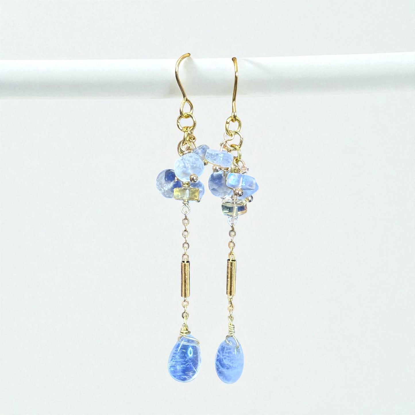 Lunar cascade -moonstone danglers