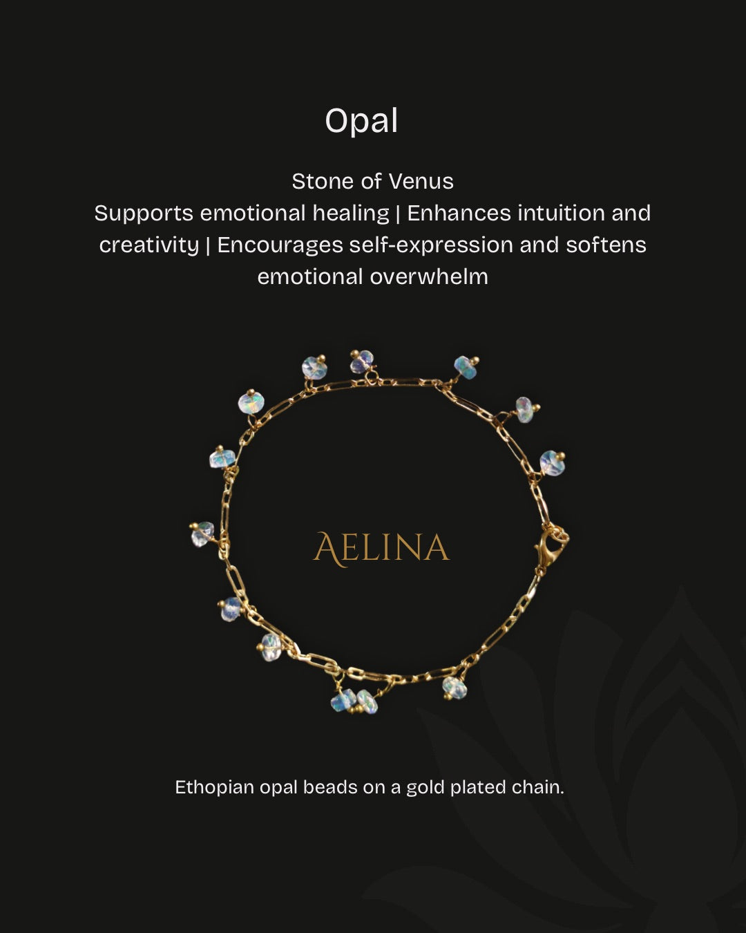 Aelina - fine ethopian opal bracelet - minimal bracelet for everyday healing