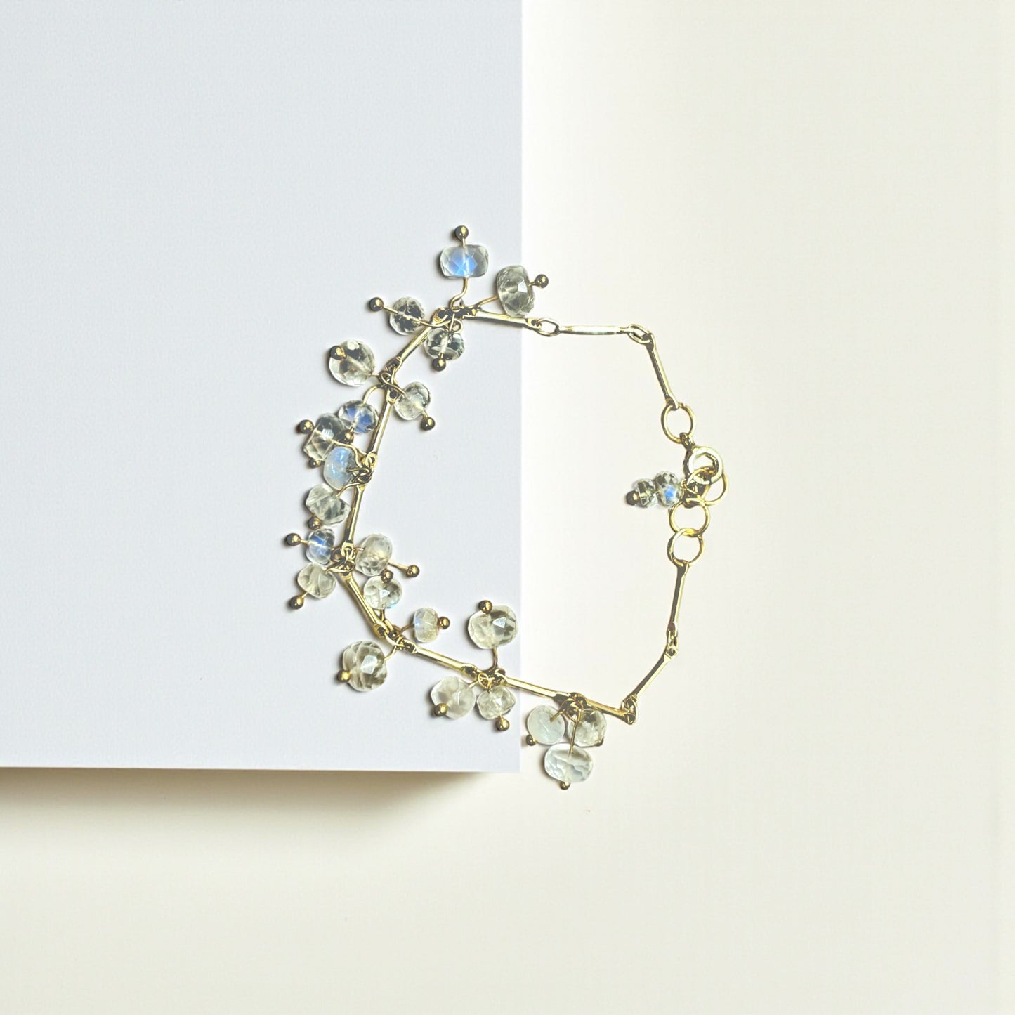 Cluster Gemstone Bracelets – Shell Pearl, Moonstone & Labradorite - Elegance • Calm • Timeless Grace