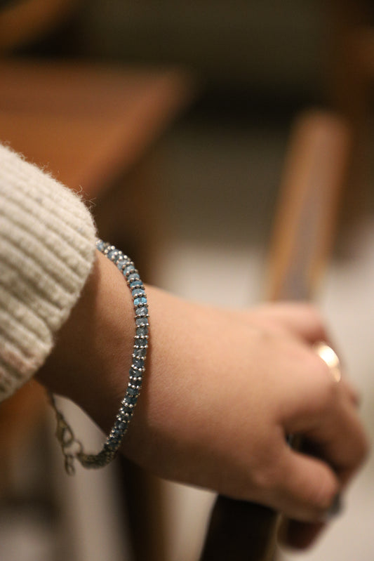 Faceted Blue Apatite Bracelet – Clarity • Creativity • Manifestation - Unisex