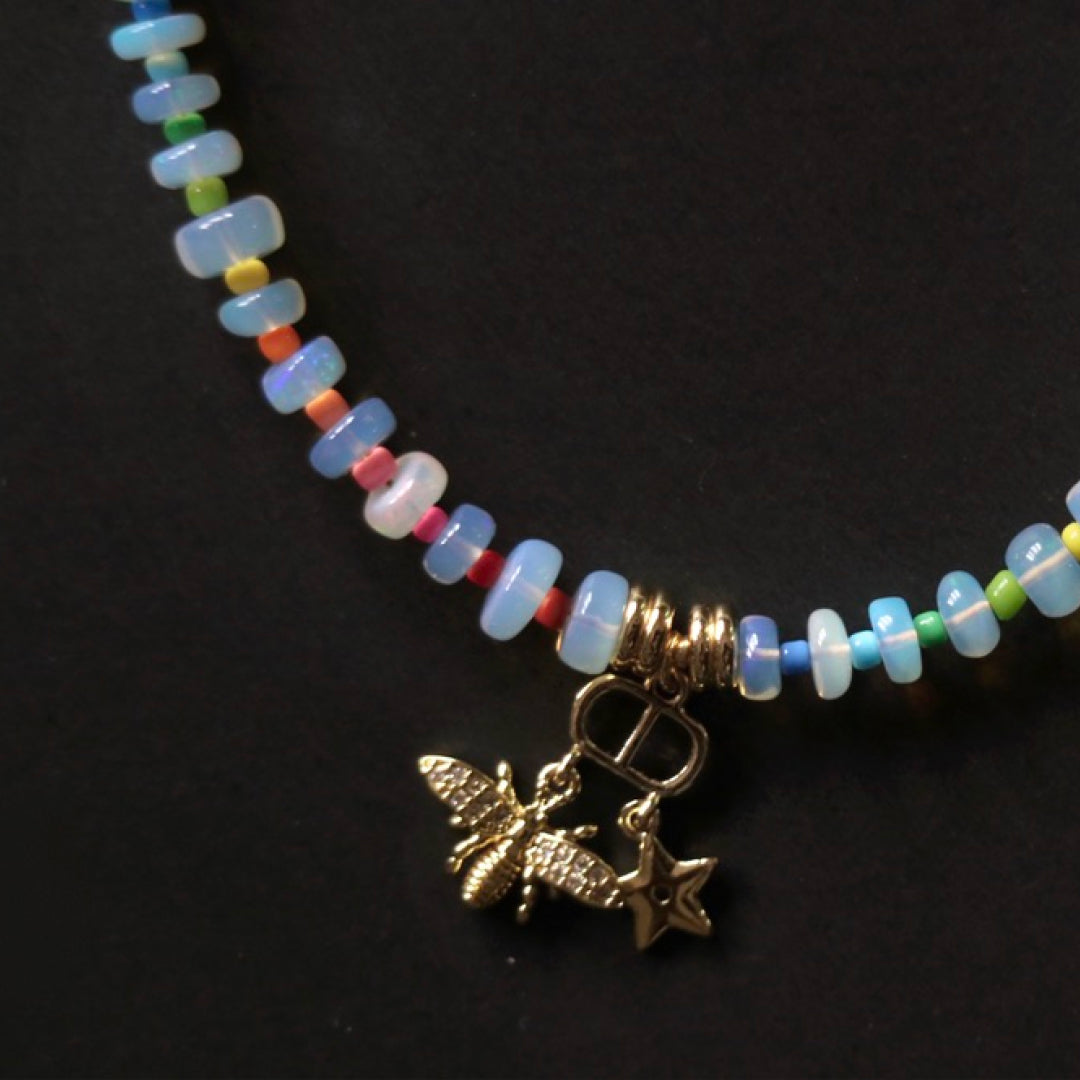 Zyra - fine ethopian opal bracelet - NeoBohemian bracelet for everyday healing