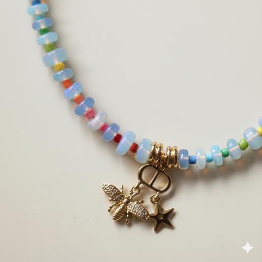 Aayra - fine ethopian opal bracelet - NeoBohemian bracelet for everyday healing