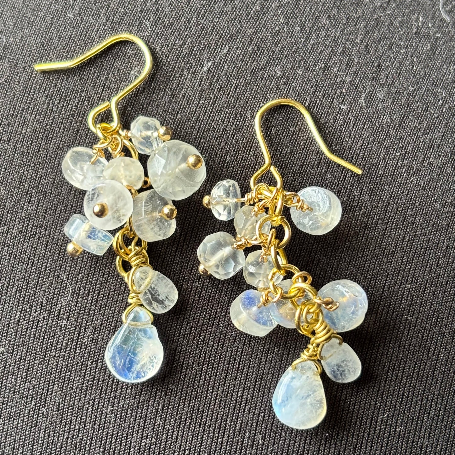 Moonlit Bloom- Moonstone danglers