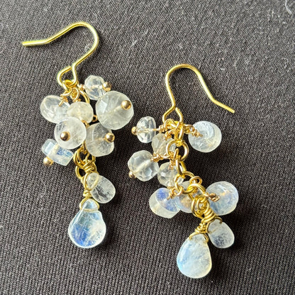 Moonlit Bloom- Moonstone danglers