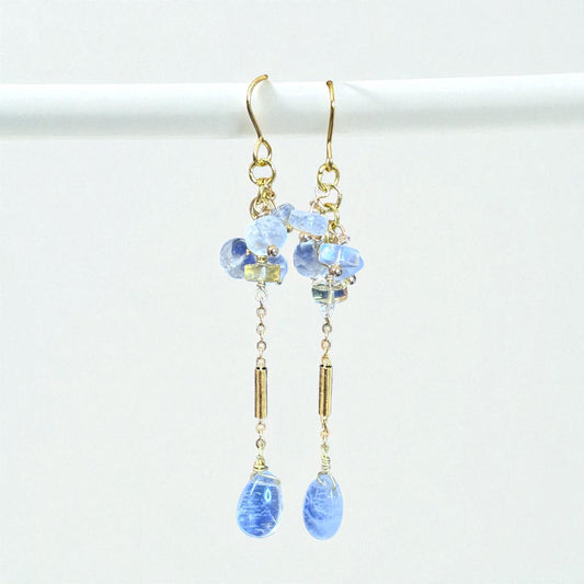 Lunar cascade -moonstone danglers