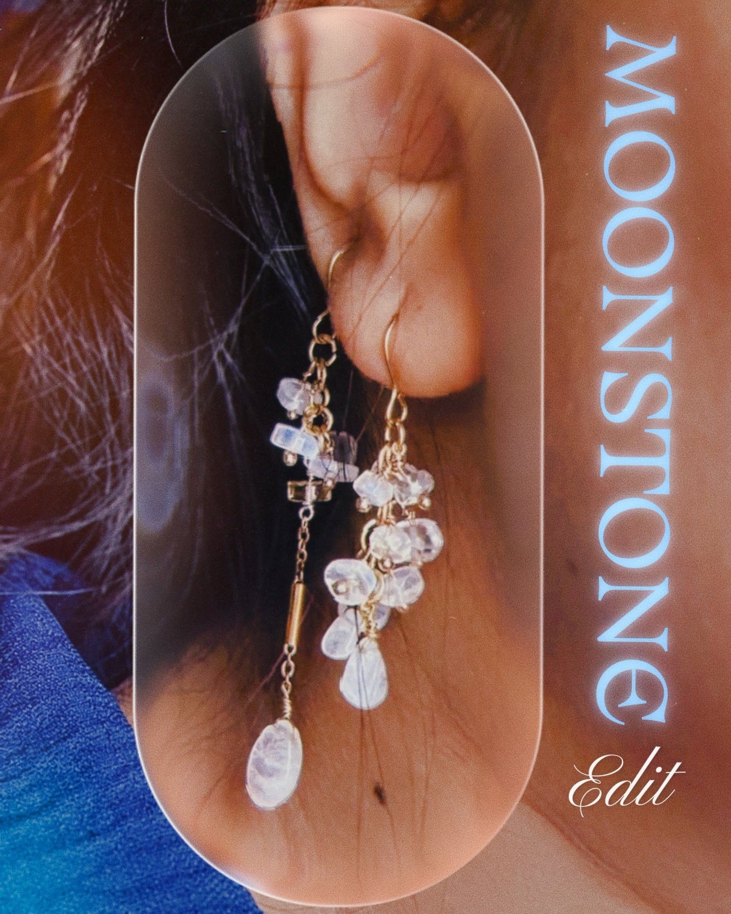 Moonlit Bloom- Moonstone danglers
