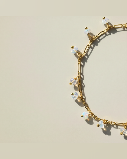 Aelina - fine ethopian opal bracelet - minimal bracelet for everyday healing