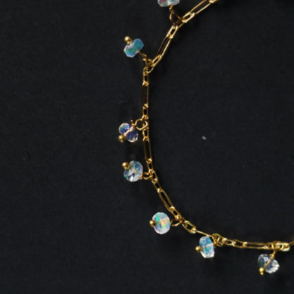 Aelina - fine ethopian opal bracelet - minimal bracelet for everyday healing