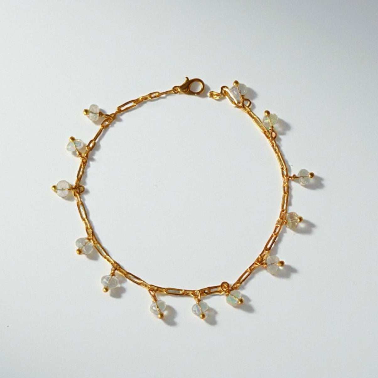 Aelina - fine ethopian opal bracelet - minimal bracelet for everyday healing