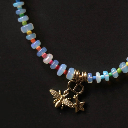 Zyra - fine ethopian opal bracelet - NeoBohemian bracelet for everyday healing