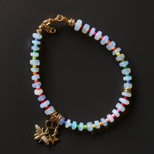 Zyra - fine ethopian opal bracelet - NeoBohemian bracelet for everyday healing