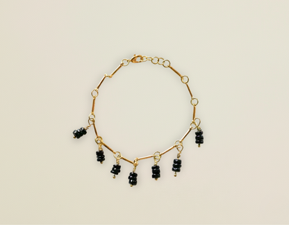 Katyayni- Black onyx drops bracelet - minimal- regal- Protection