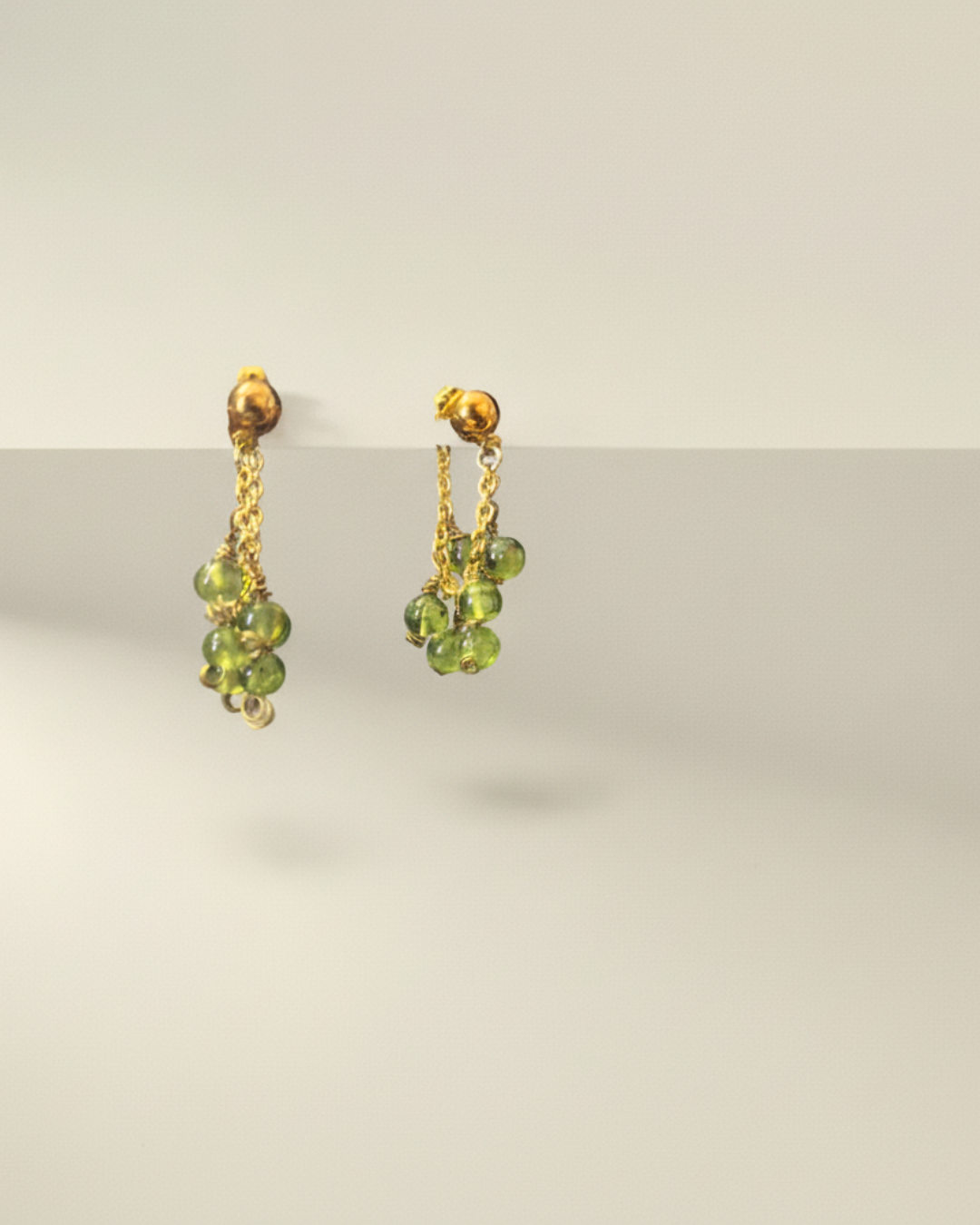 Peridot Cluster Drop Earrings