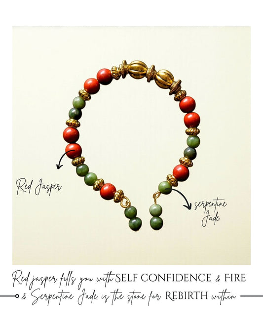 Shakti - Red Jasper & Green Jade Bracelet – Balance • Strength • Prosperity
